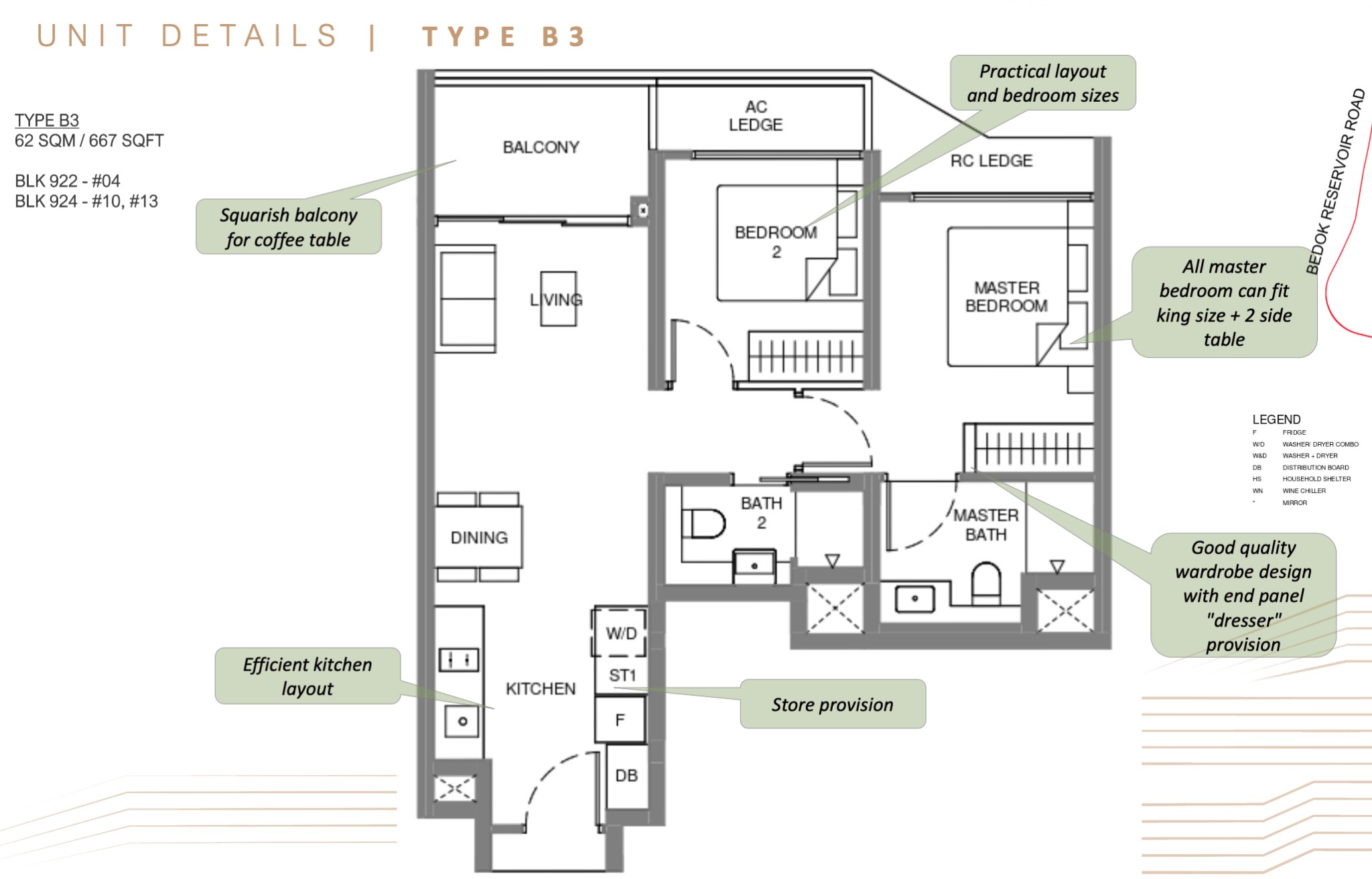 Type B3 - 62 SQM / 667 SQFT